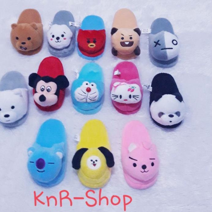Flash Sale BT21 | Sandal Boneka Bulu Karakter Rumahan Lucu|Sandal Kamar Cantik