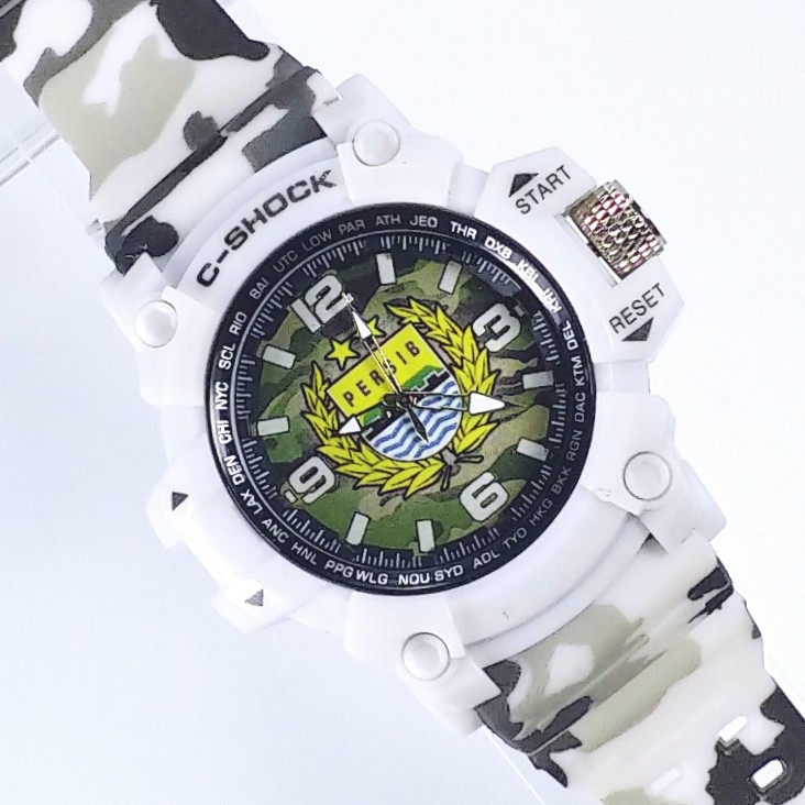 [MANTUL] JAM TANGAN &quot;PERSIB&quot; STRAP PUTIH ARMY