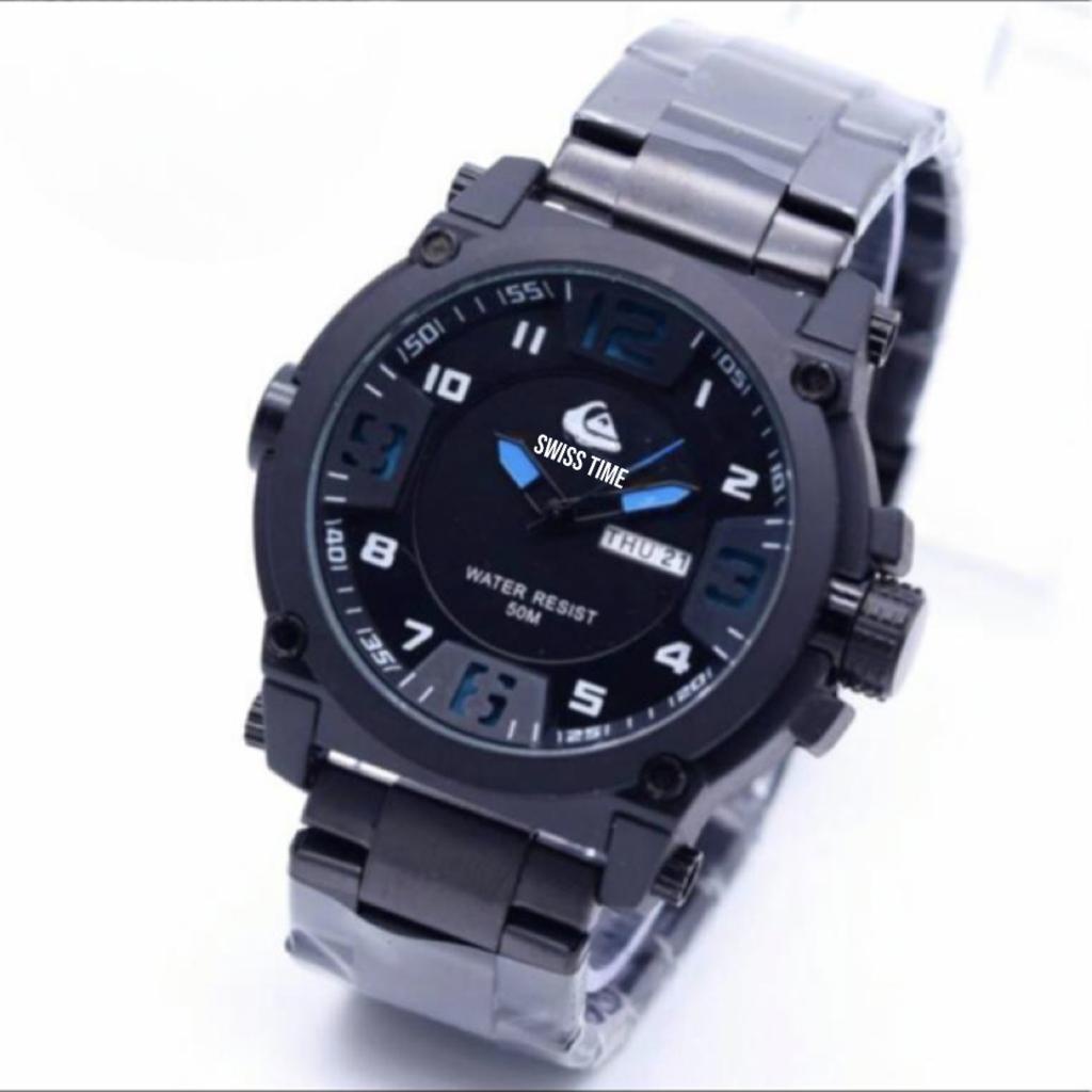 (BW) JAM TANGAN PRIA QS OCEAN TGL HARI RANTAI STAINLESS STEEL QS-77