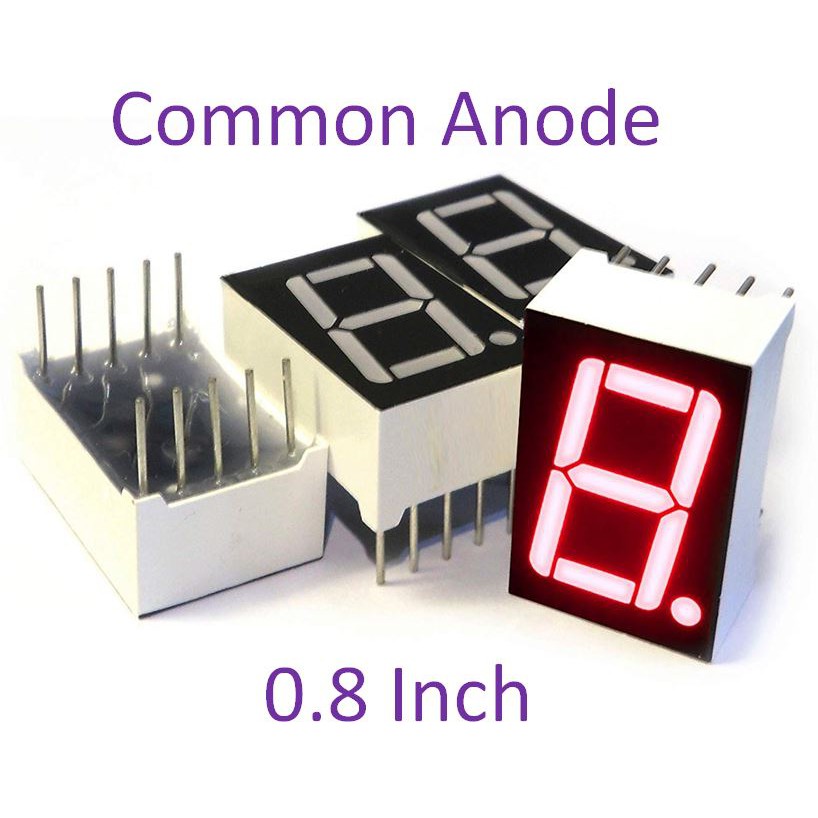 1 DIGIT 7 SEGMENT 0.8 INCH COMMON ANODE RED 1 BIT SEVEN SEGMENT 0.8" ANODA