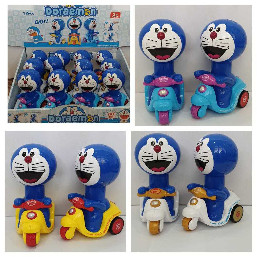 Mainan Motor Vespa Manual Doraemon [ Bisa Jalan Tanpa Batrei ]