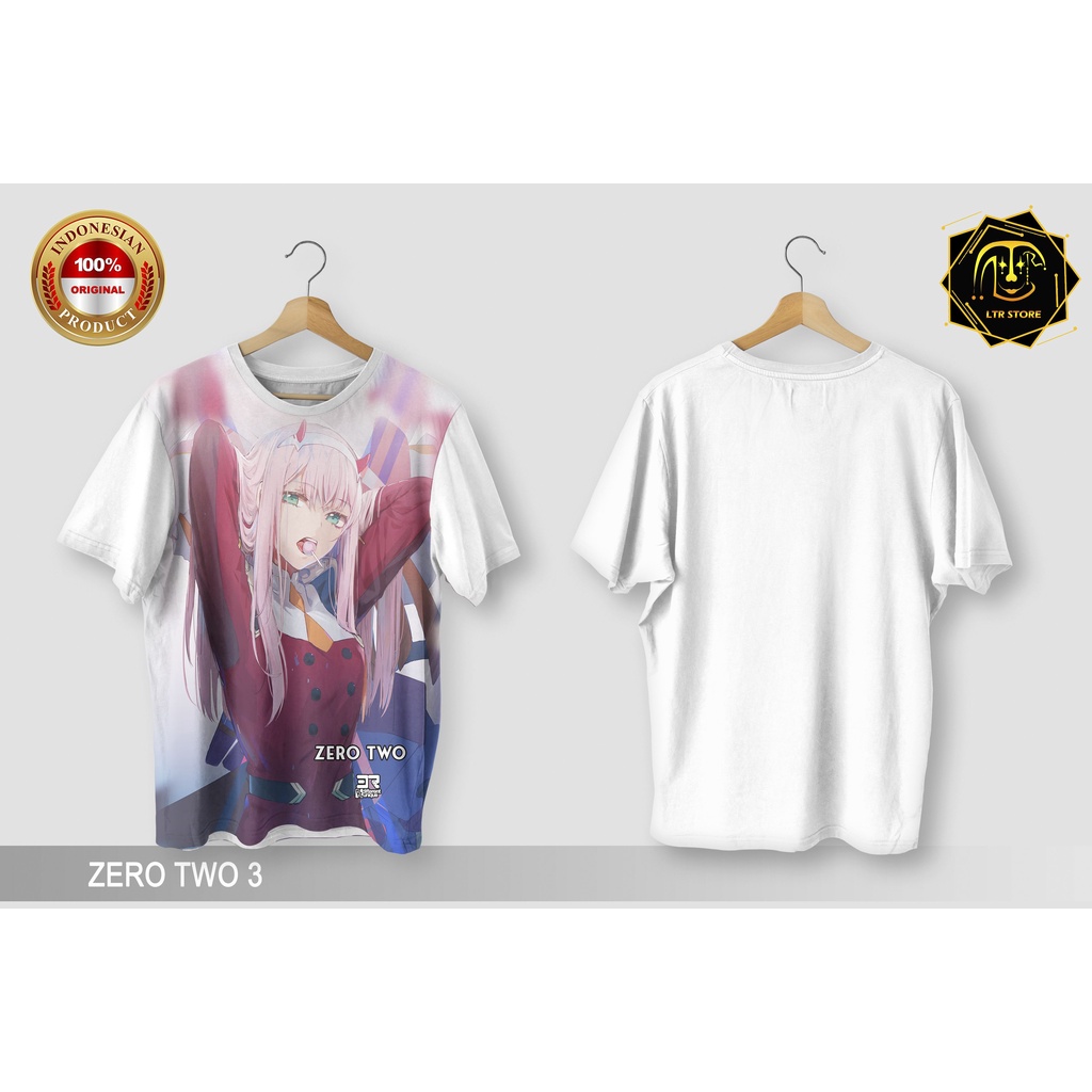[ BAYAR DI TEMPAT ] BAJU PRINTING GAMBAR ANIME ZERO TWO 3 - KAOS DISTRO ORIGINAL MOTIF KARTUN ANIMAS