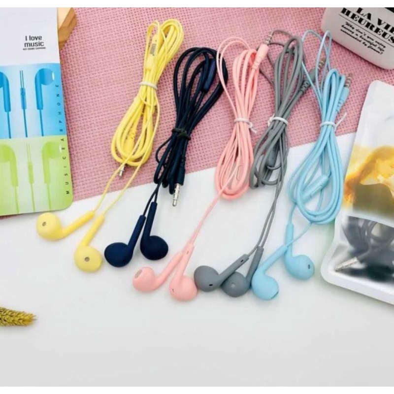 Headset Hansfree Headphone Earphone Macaron u19 Hifi Bass HF Stereo Earphone U19 Original Murah