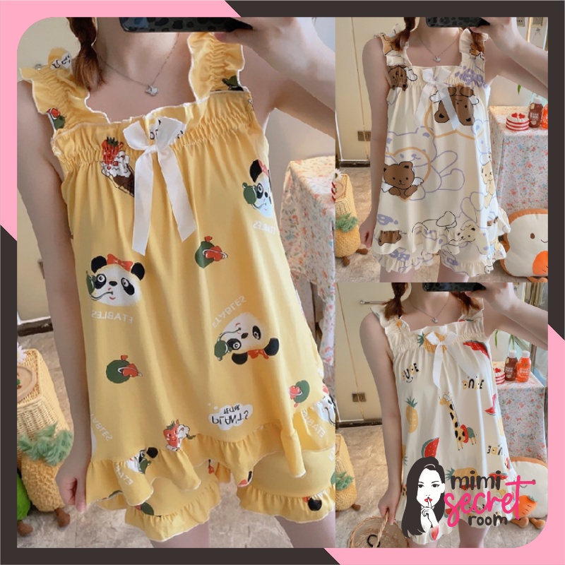 ❤ MIMI ❤ Baju Tidur Piyama Yukensi Ala Korea Import Motif Lucu  Setelan Tidur Hotpants