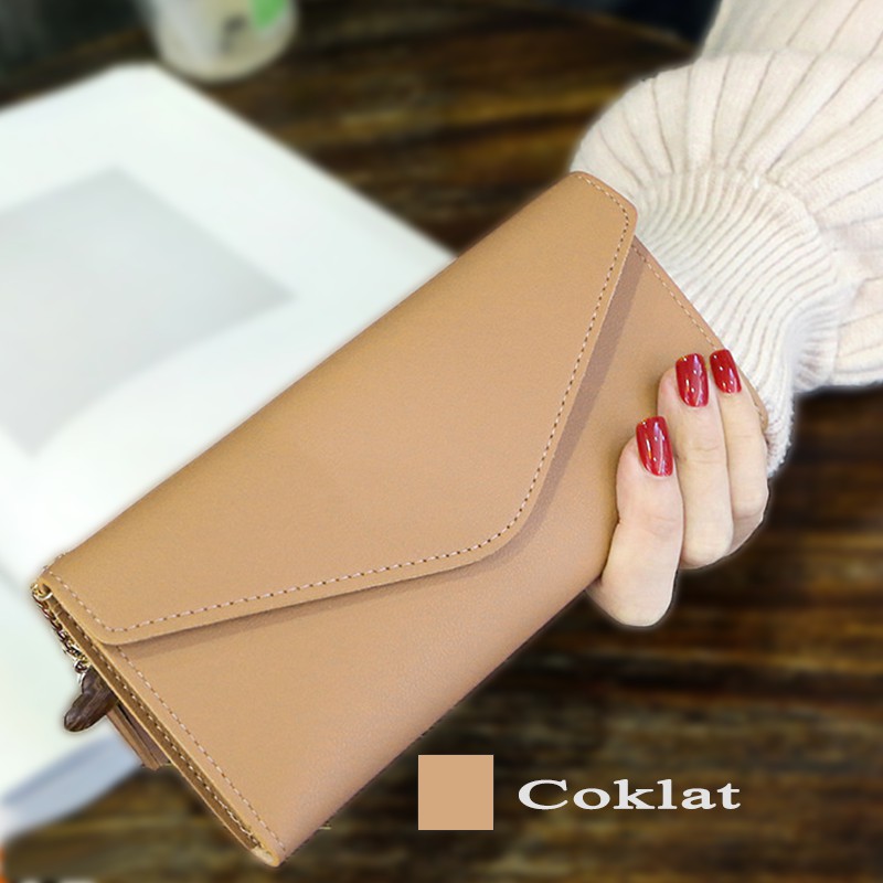 CYS Dompet Panjang Wanita Simple Elegant Lucu PU Long Wallet For Ladies Korea Style Terlaris D10