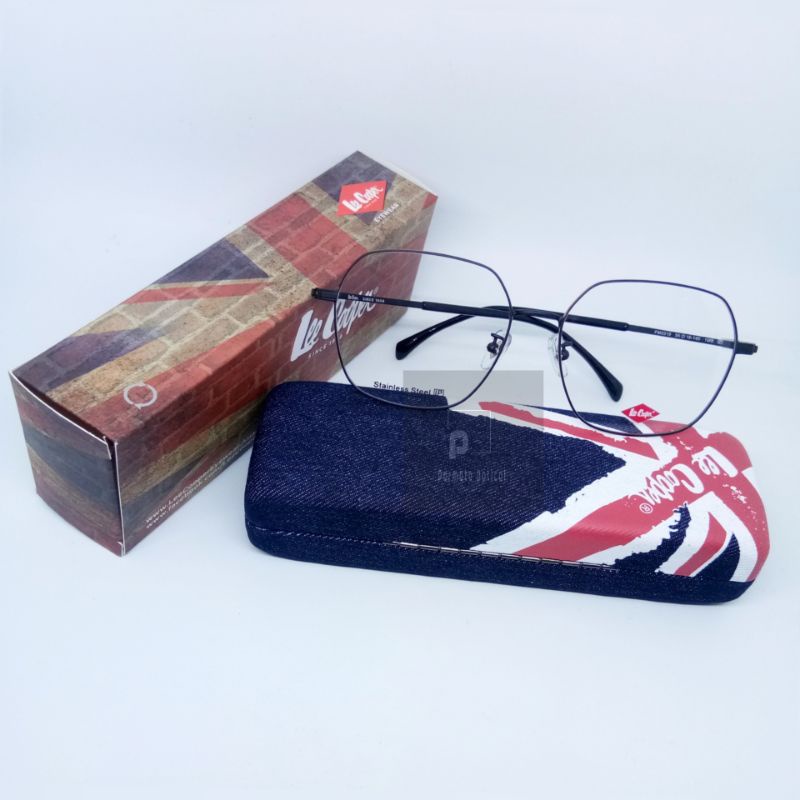 original lee cooper kacamata ori stinless steel gratis lensa anti radiasi uv
