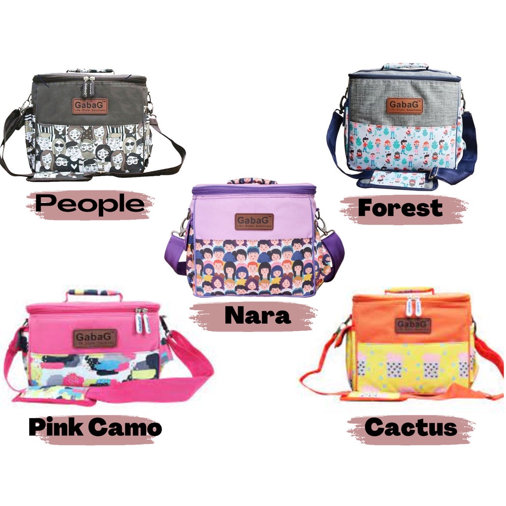 Gabag Single Sling Series Cooler Bag People /  Pink Camo / Cactus / Forest / Nara - Tas Cooler Pendingin Asi Bayi