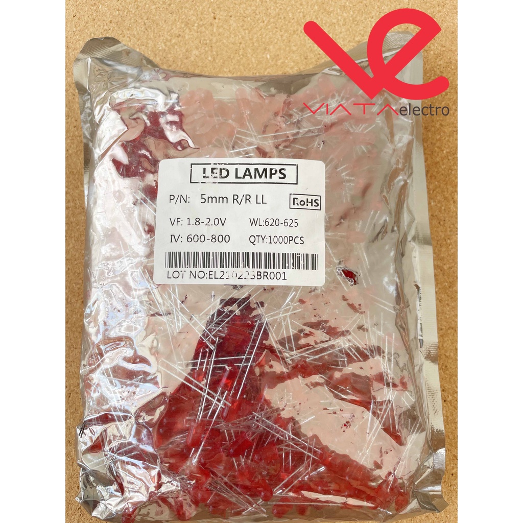 LED 5mm MERAH MURAH 1000pcs LED KEPALA MERAH MERAH-MERAH LED LAYANGAN LED KECIL