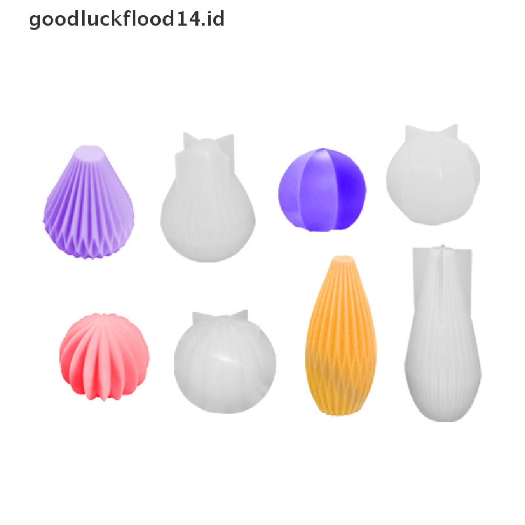 [OOID] Candle Mould Home Decoration Geometric Lines Silicone Mold DIY Pear-shaped Art ID