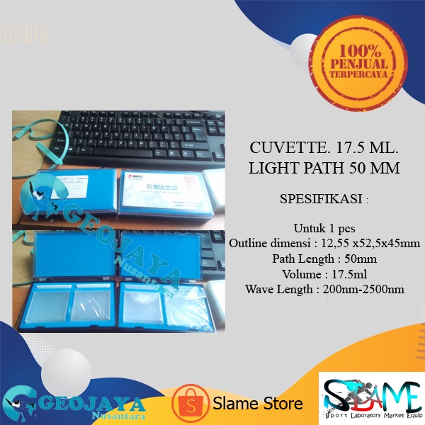 Cuvette Quartz Lid 50 mm 17.5 ml dan Lid 10 mm 3.5 ml Kuvet Kuarsa  Ready Stock Ekonomis