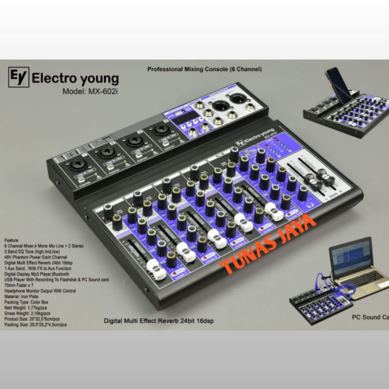 MIXER ELECTRO YOUNG MX602I ORIGINAL MIXER ELECTRO YOUNG MX602 I MIXER 4 CHANNEL MX 602 I