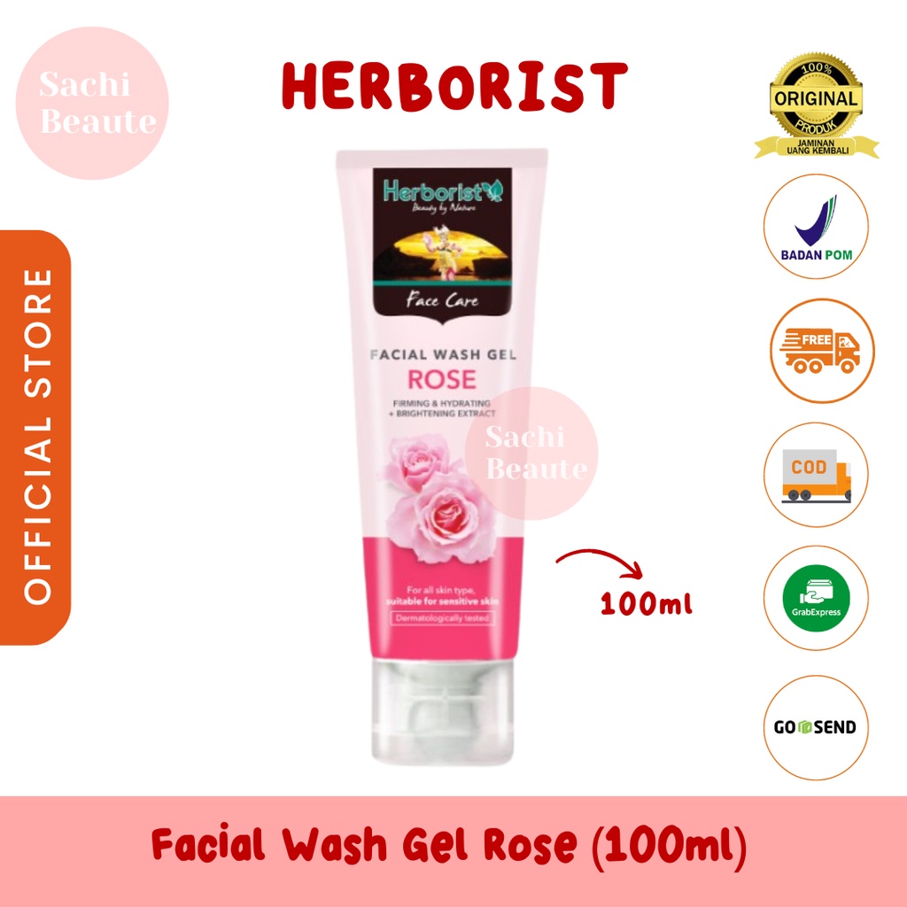 Herborist Facial Wash Gel (Sabun Wajah) Rose