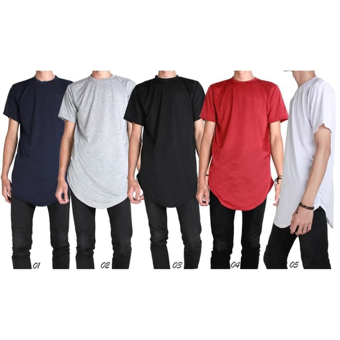 KLL KAOS LONGLINE HITS POLOS KEREN MURAH LONGSHIRT T-SHIRT PRIA - Hitam M