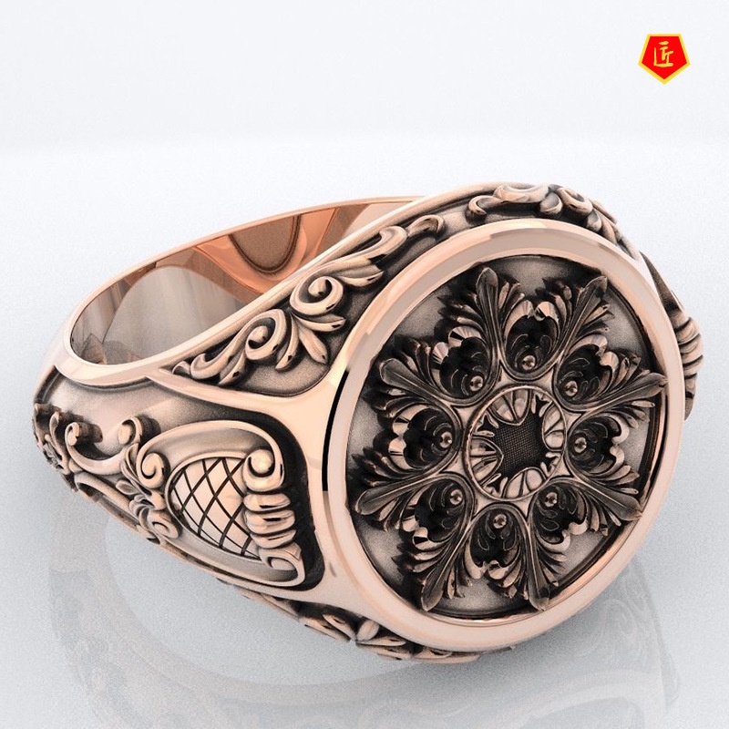 [Ready Stock]Fashion Retro Domineering Ring 18K Gold