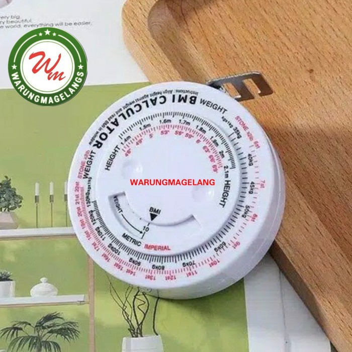 

BMI Body Mass Index Retractable Tape 150cm Measure Calculator Diet Wei