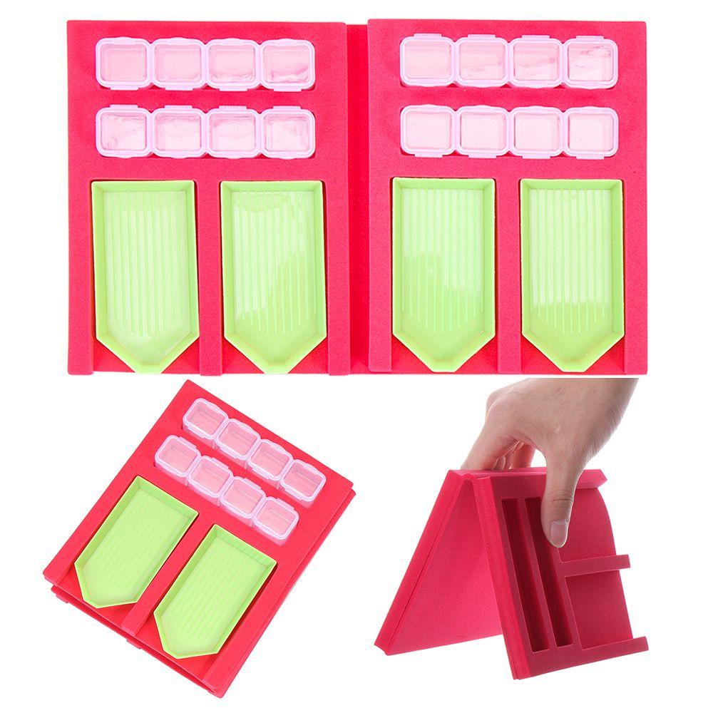 R-flower Diamond Painting Tray Organizer Kotak Penyimpanan Bor Clay Tray Organizer Foldable Diamond Painting Kits