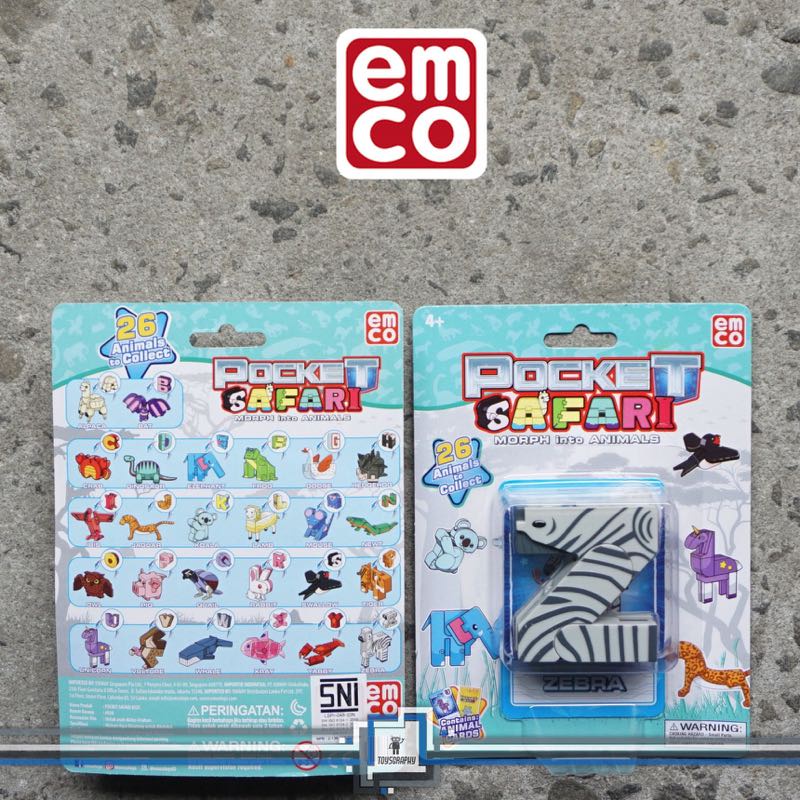 Emco Pocket Safari ZEBRA Letter Z Morphers Robot Animal