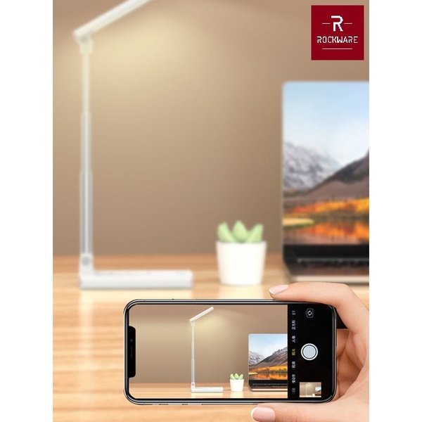 ROCKWARE RW-T11 - Lampu Meja Portabel dengan Wireless Charger 15W