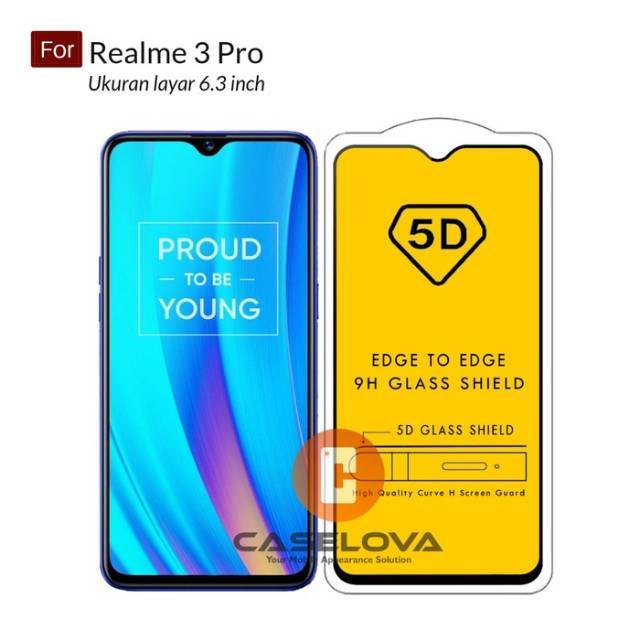 Mr.Acc TEMPERED GLASS FULL LEM 6D REALME 3 PRO 2019 - BLACK ONLY