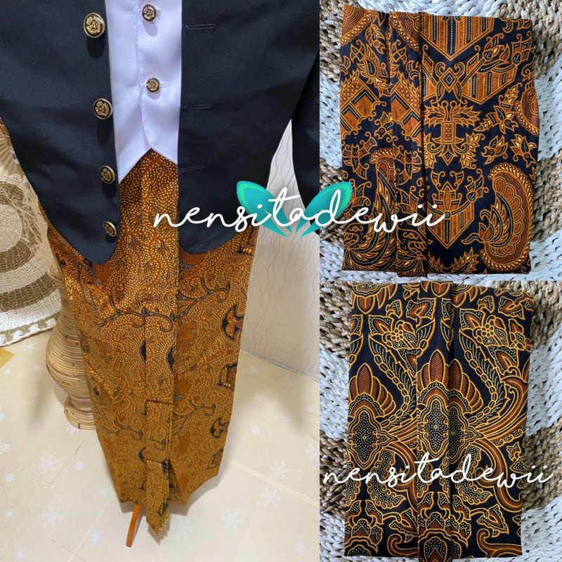 [Nuansa Coklat] Jarik Wiru Instan Cewek &amp; Cowok / Langsung Pakai, Motif Lengkap