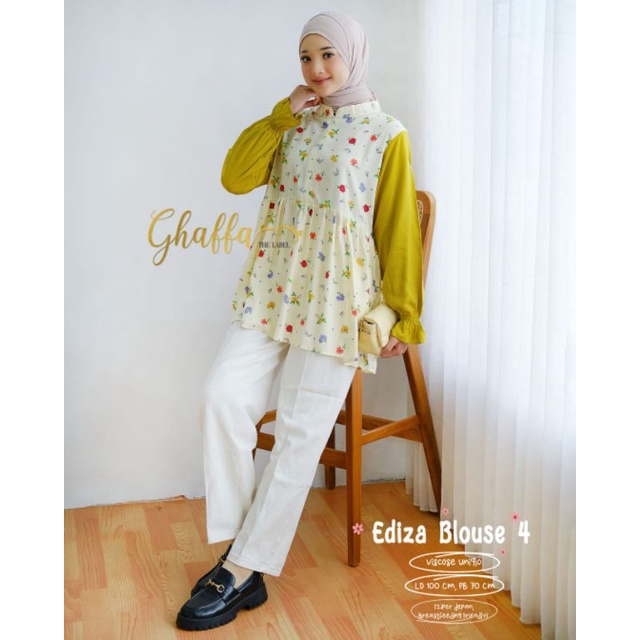 EDIZA BLOUSE kode 4 BY GHAFFA THE LABEL (BLOUSE MOTIF) Blouse muslimah rayon rekomended