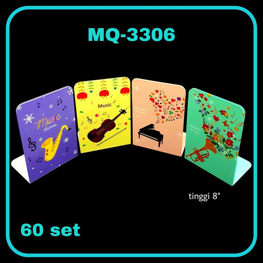 

FREE DUS 1 Set Isi 2 Pcs Book End Stand/ Sandaran Penyangga Buku Alat Musik Music Instrumental MQ-3306