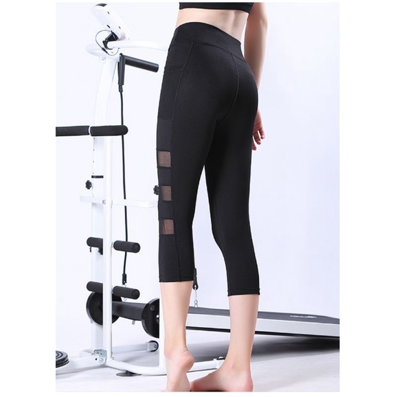 Legging 3/4 Impor Sport Olahraga Gym Model Jaring Kantong / Celana Senam Yoga Fitness WSM 865