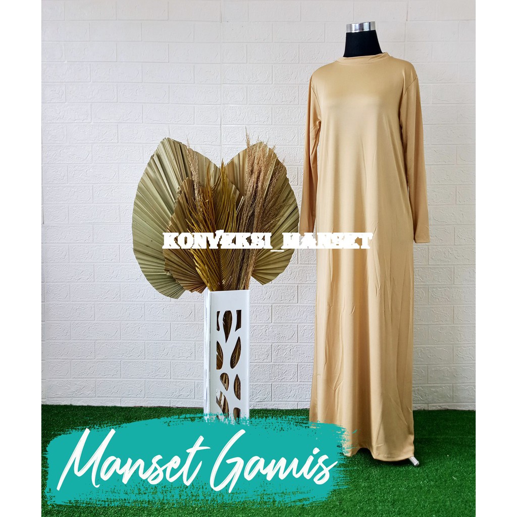 GAMIS PANJANG BAHAN  JERSEY PREMIUM/ MANSET SPANDEK MANSET PANJANG / INNER DRESS JERSEY HARGA PROMO DOSKON!!!