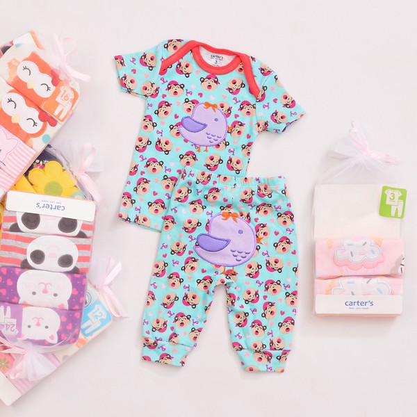 Carter Setelan Piyama Bayi Mix Lengan Pendek Celana Panjang 2in1 P045