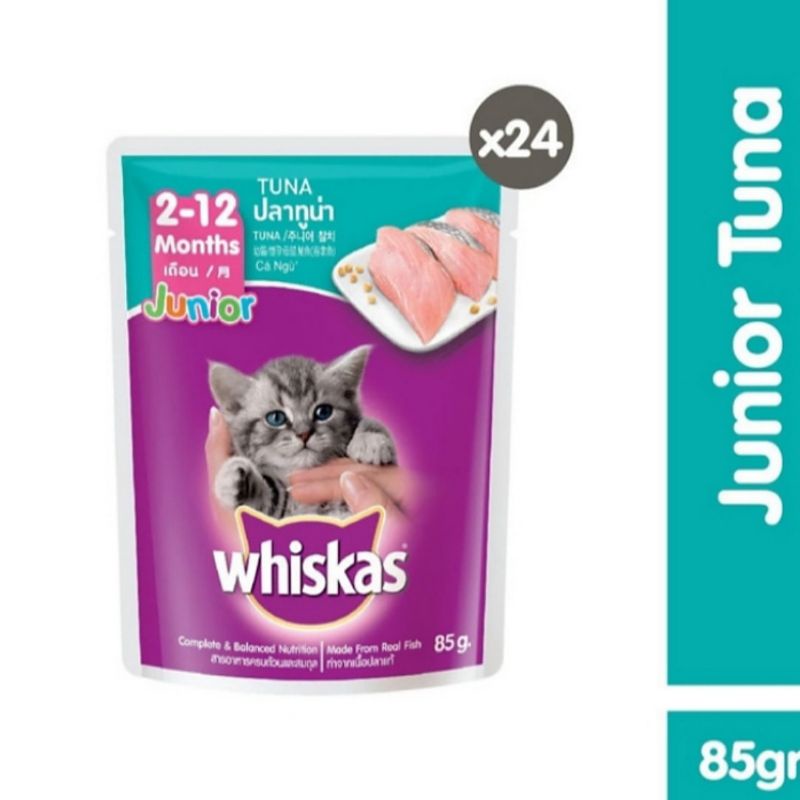 Pouch Whiskas Junior 85g - Whiskas Sachet Junior Tuna (24 pcs)