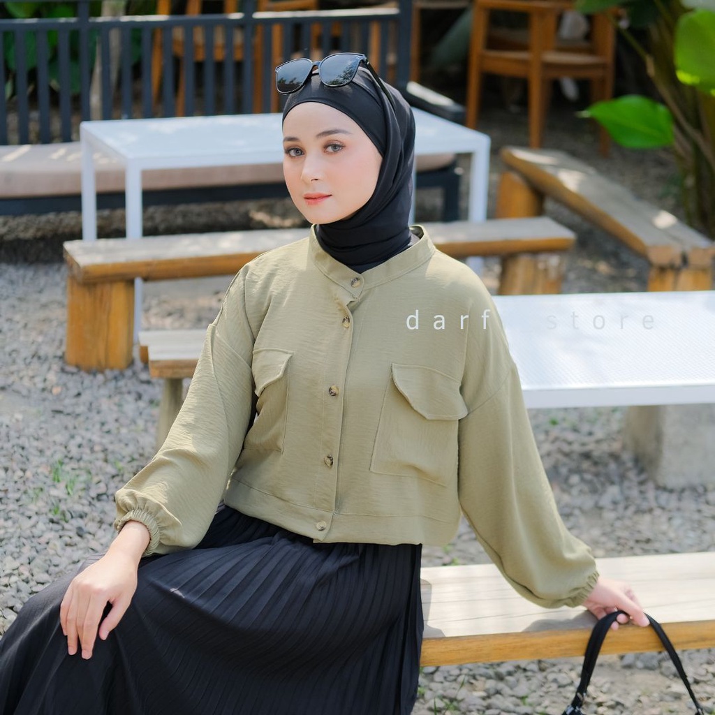 Rexa Blouse Crop Top - Ukuran S M L XL XXL 3XL 5L - Atasan Wanita Jumbo - Blouse Jumbo