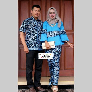  baju  couple  batik sarimbit rnb bahan katun warna gold 
