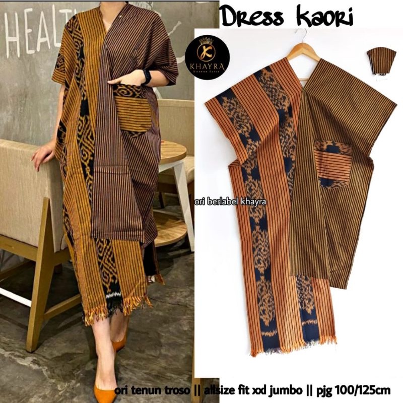 DRESS TENUN KAORI. TENUN TROSO. DRESS BATIK