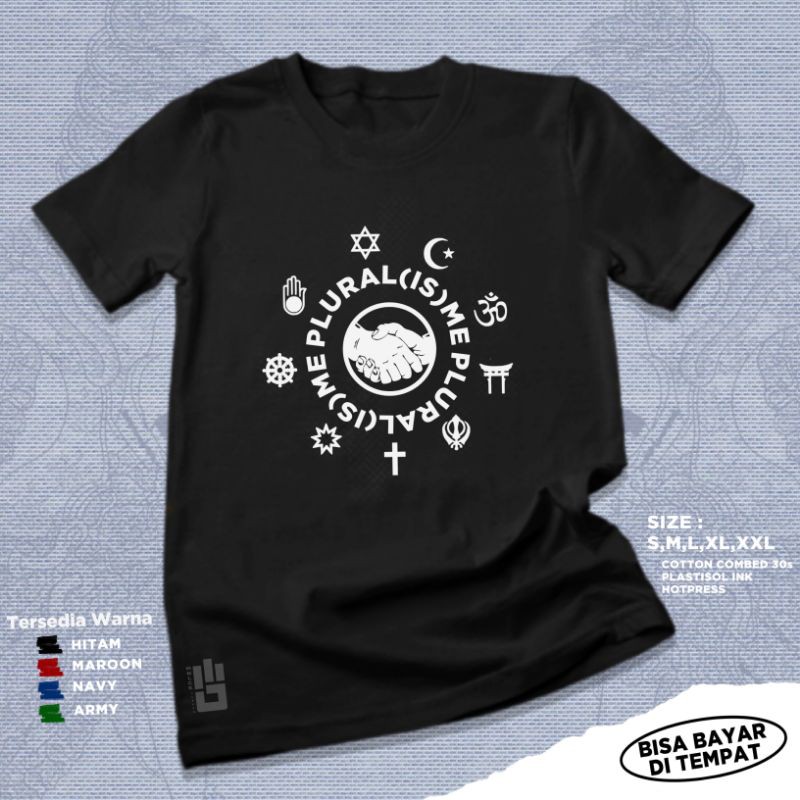 Kaos Santri Pluralisme Maiyah Gusdur Distro Pria - Baju Dakwah Islami Premium
