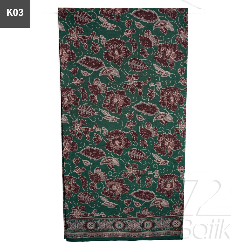 KAIN BATIK PREMIUM Bahan Katun Motif Daun Kembang Kamboja Warna Merah 722322 Cap 72 Jarik Jarit Samping Kebat Panjang Batik Katun Modern Premium Bahan Seragam Batik Pernikahan Kantor Keluarga Murah Kamen Jadi Batik Bali Lembaran