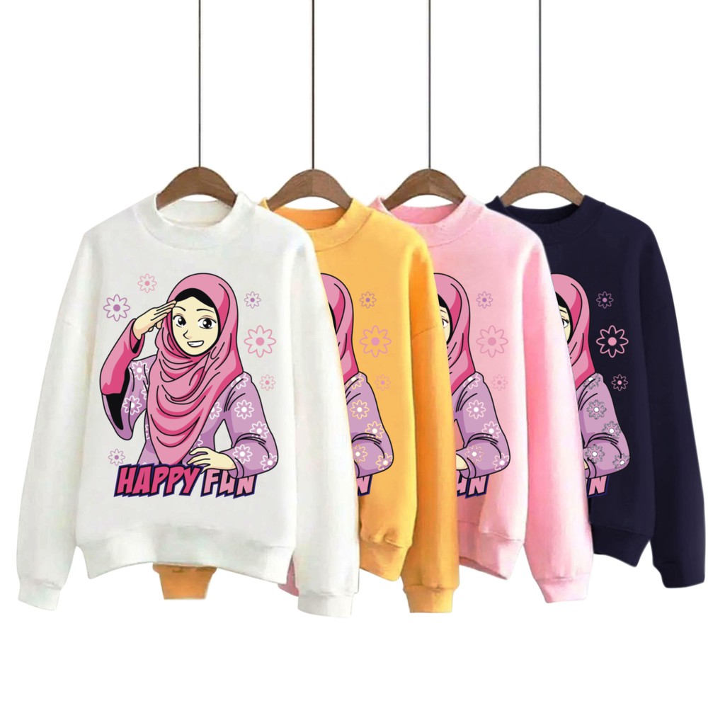 Bess - Sweater Murah Wanita / Sweater Lengan Panjang HIJAB HAPPY FUN