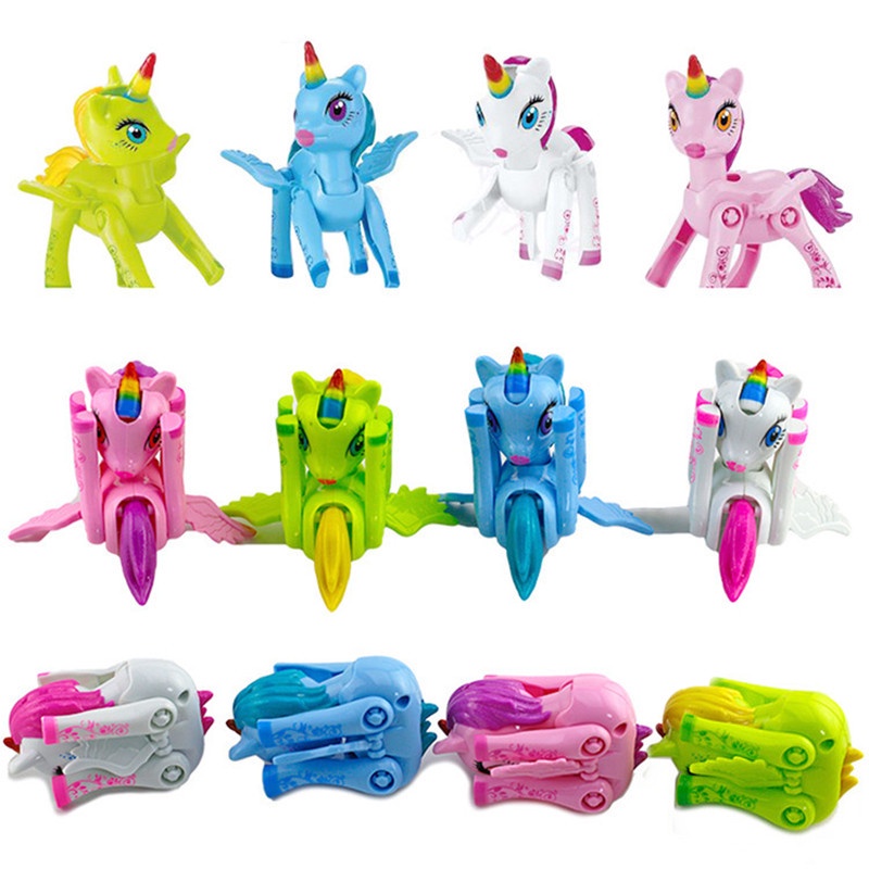 1pc / 4PCS Mainan Action Figure Anime Unicorn Berubah Bentuk Bahan PVC Untuk Anak Perempuan