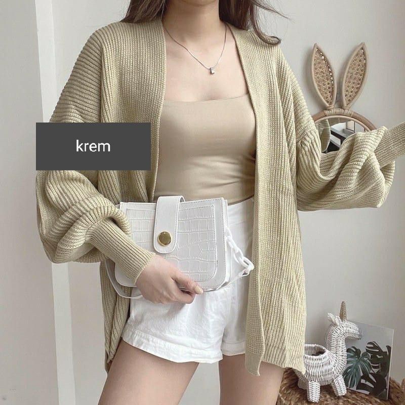 OUTER RAJUT HOKAIDO CARDY LENGAN BALON/CARDIGAN RAJUT OVERSIZE TANGAN BALON