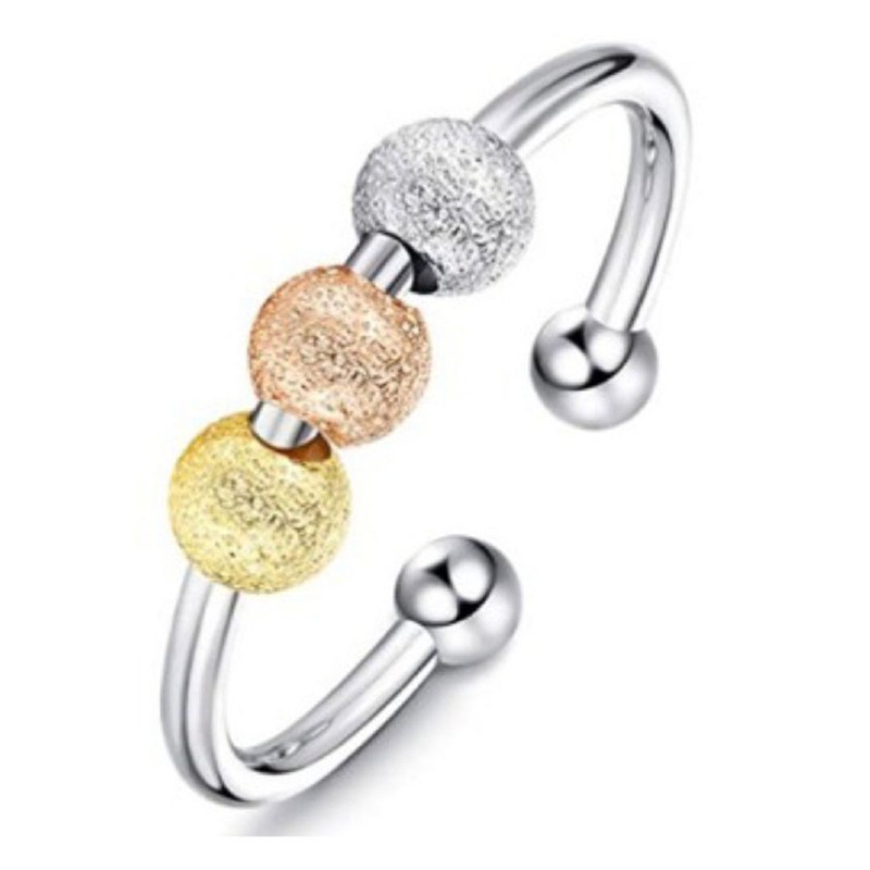 Glitter Spinning Fidget Peace Rings Spinner Open Rings for Anxiety Worry Rotatable Ring