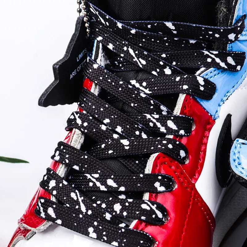 Tali Sepatu Creative Splash Warna Warni Abstrak Tidak Memudar Anti Pilling Tersangkut / Tali Sepatu Olahraga