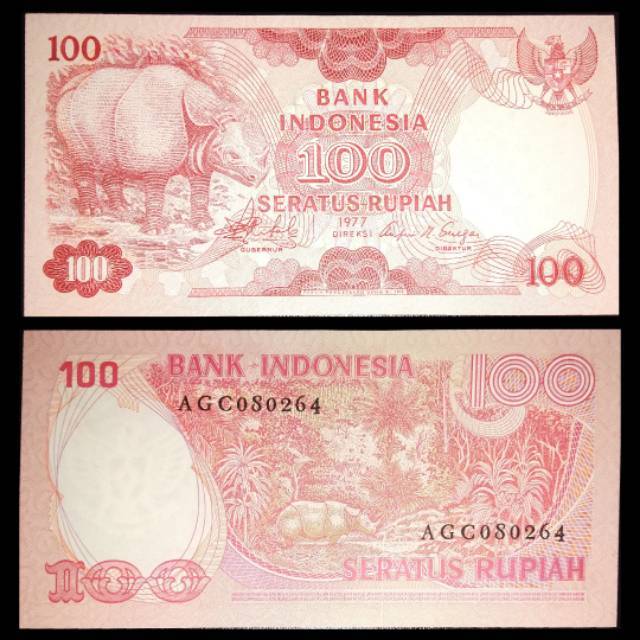 Uang 100 Gambar Badak