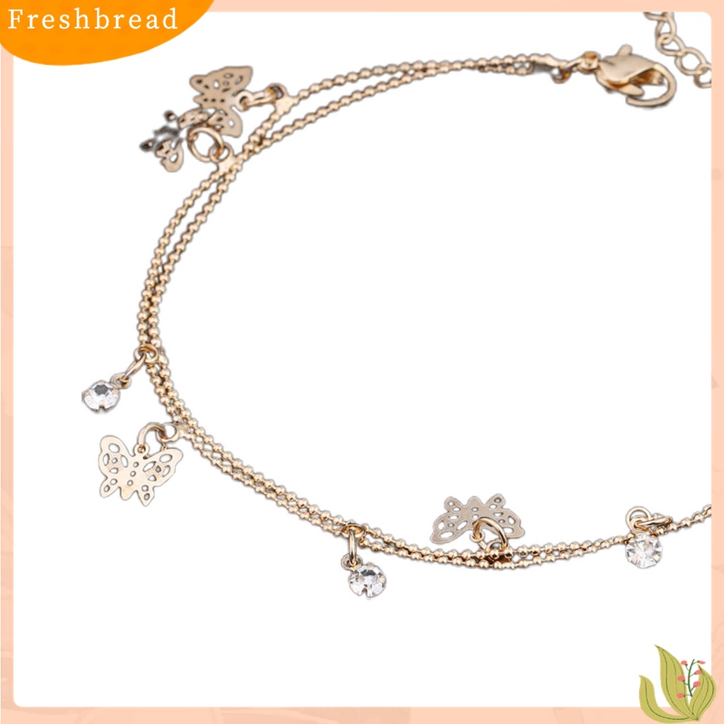 Terlaris Bracelets Butterfly Pendant All-Match Alloy Double-Layer Anklet for Office