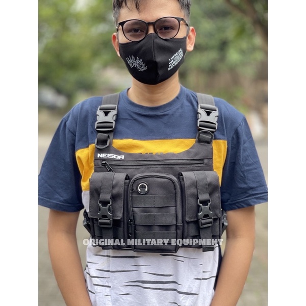 TAS DADA PRIA TERBARU CHEST RIG BAG BLACK LEGACI ORIGINAL NEISDA NEW ARIVAL