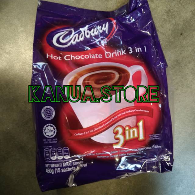 

cadbury hot chocolate drink 3 in 1 15x30gr 450gr