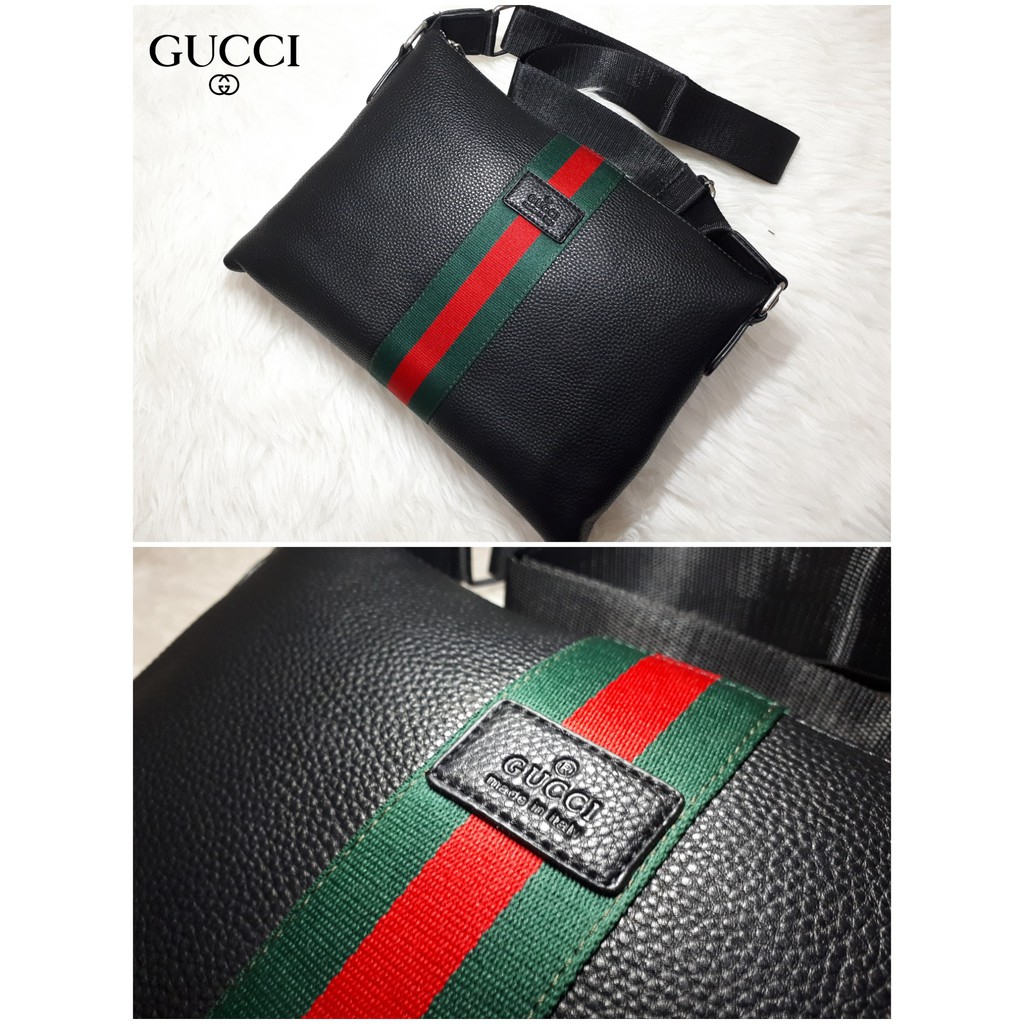 Tas Selempang Kulit Branded Import Pria Wanita Cewek Cowok Gucci Murah