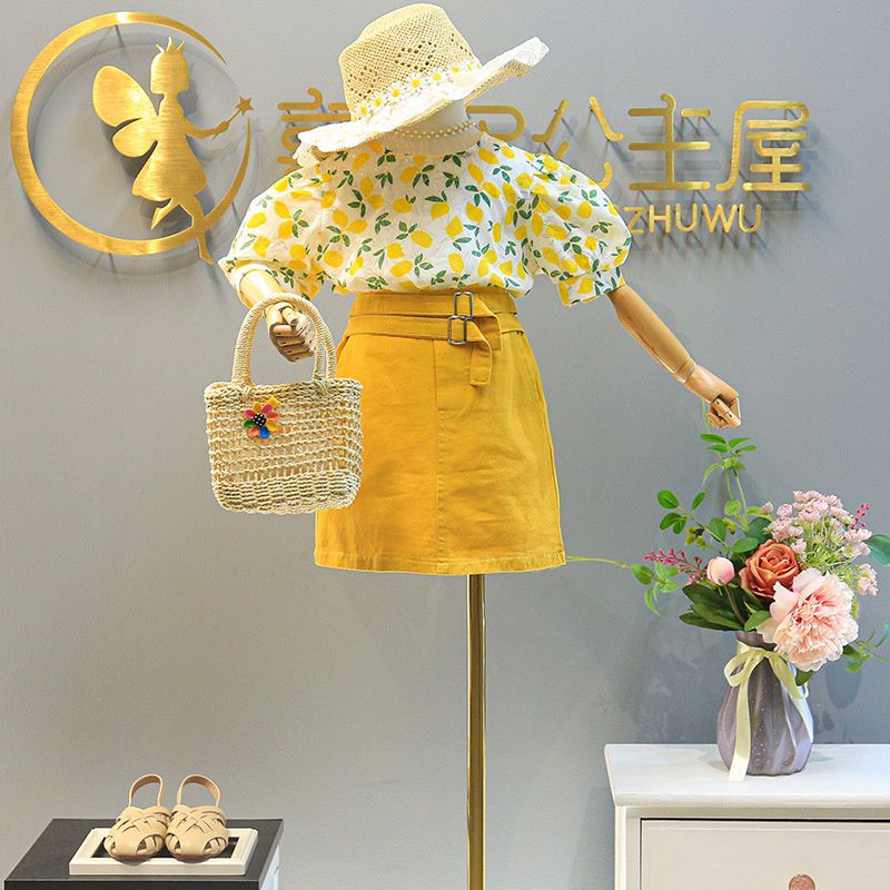 setelan baju blouse rok pantai anak cewek import motif bunga fashion korea - setelan blouse baju rok