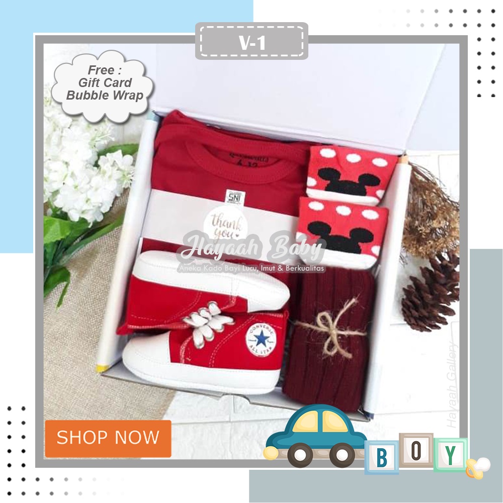 BABY HAMPERS NEWBORN Kado Bayi Cowok Parcel Bayi Laki laki Baby Gift Kekinian-V1 MAROON