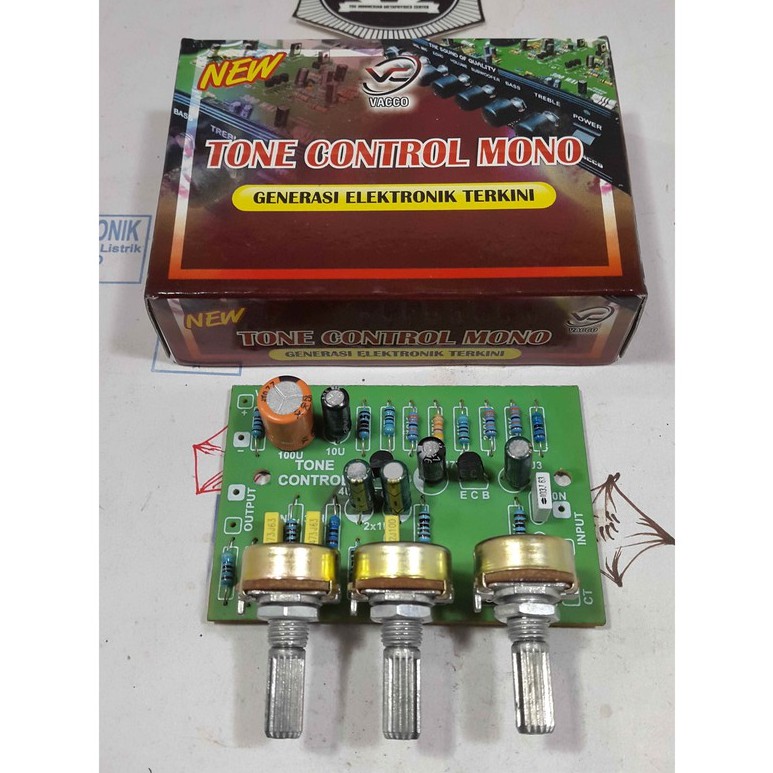 KIT TONE CONTROL MONO - 2 TRANSISTOR 12 VOLT DC