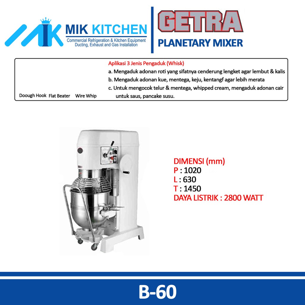 GETRA B-60 ( Planetary Mixer )