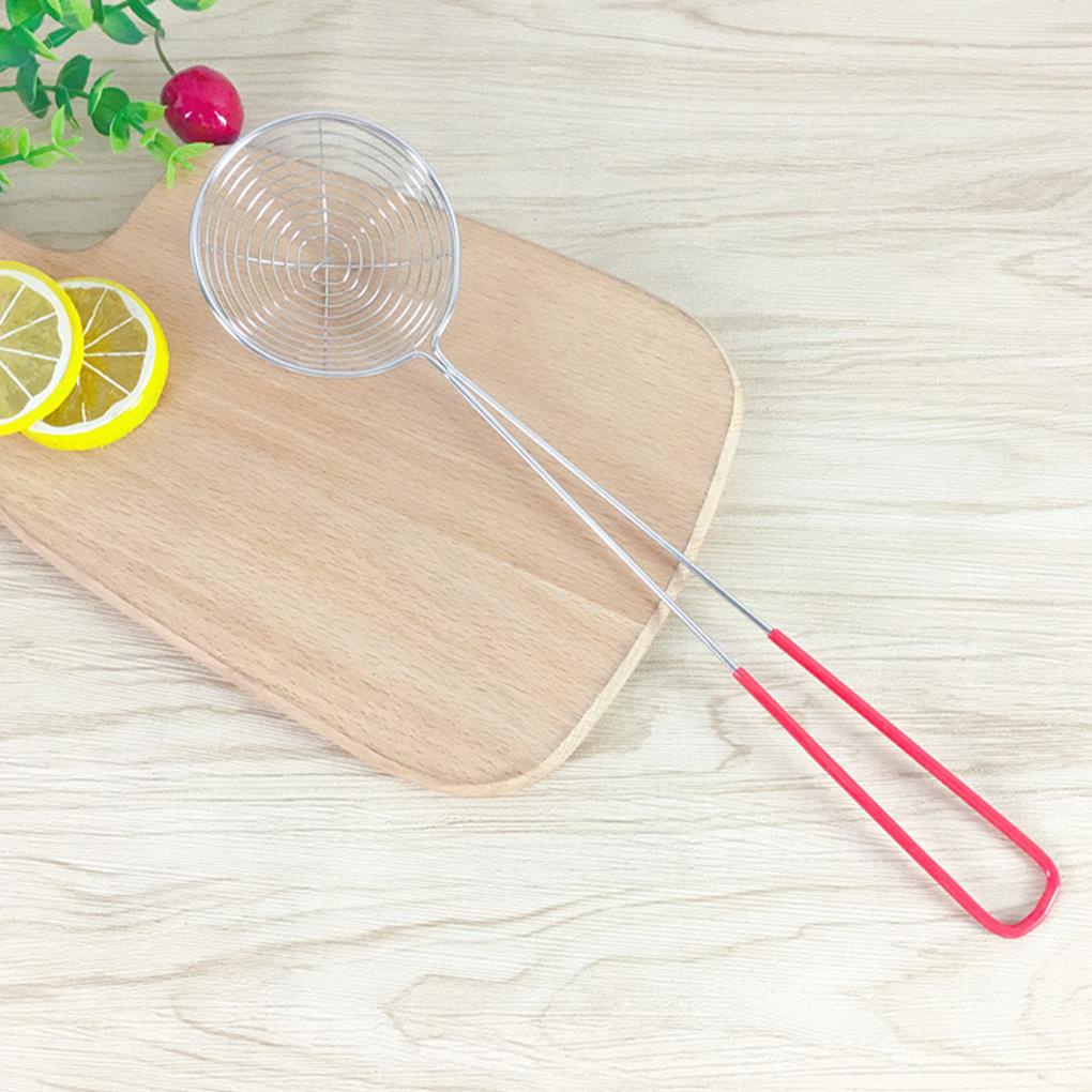 (house2020) Saringan Bahan Stainless Steel Gagang Silikon Bentuk Oval Anti slip Reusable Untuk Dapur